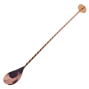 Cuchara de barra de acero inoxidable de cobre personalizada moderna, barra mezcladora de gota de agua con mango largo, para cóctel, bar en casa, restaurante, gran oferta - Product Image 1