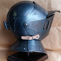 Casco de Caballero Medieval - Armadura de Hierro/Acero Suave Calibre 18 Estilo Película/TV Coleccionable de Arte Armadura Medieval para Recreación Histórica