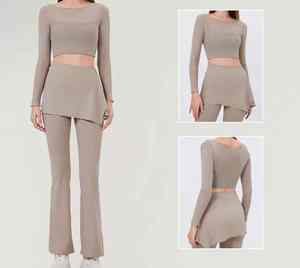 2025 Ensemble de yoga de fitness 2 pièces personnalisé de haute qualité avec logo-Vêtements d'entraînement et tenues de fitness pour femmes - Product Image 2