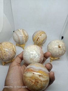 Natural Yellow Lace Agate Sphere Polished <b>Crystal</b> <b>Ball</b> Healing Stone Home Decor Meditation Gift Wholesale - Product Image 5