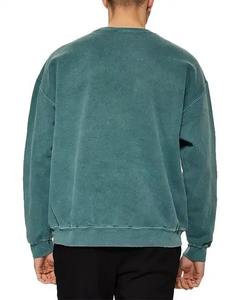 เสื้อฮู้ดคอกลมสำหรับผู้ชายผ้าฟลีซโอเวอร์ไซส์ผ้าคอตตอนซักได้แบบวินเทจ - Product Image 5