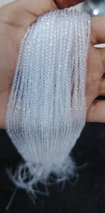 Couleur blanche Hydro Quartz Rondelle Micro perles à facettes 2mm, 3mm, 4mm brillant rond Hydro perle perles en vrac pour la fabrication de bijoux - Product Image 2