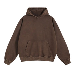 Logotipo personalizado impresión bordado en blanco para hombre de peso pesado sudaderas con capucha Vintage 450 GSM ácido lavado francés Terry peso pesado algodón - Product Image 3