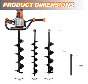 OFFRE NOUVEAU STOCK Tarière électrique de qualité, 1700W, filaire, avec mèche de forage et 12 tiges d'extension - Product Image 2