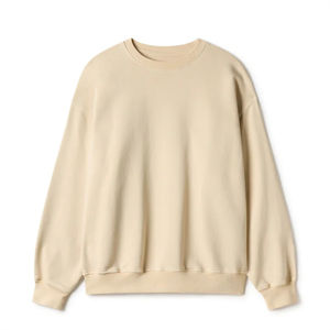 Pull à col rond élégant 100% coton pour l'hiver/l'automne respirant confortable impression de logo personnalisé couleur unie anti-boulochage - Product Image 1