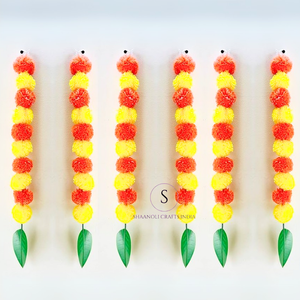 Caléndula de caléndula artificial hecha a mano con cuerda festiva de hoja de Ashoka para guirnaldas de boda y Decoración de Coronas - Product Image 4