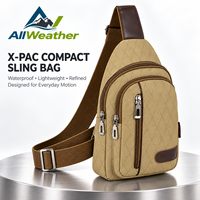 Sac bandoulière compact personnalisé X-PAC, résistant à l'eau, sac de poitrine, fermeture éclair, rangement multi-couches pour les voyages