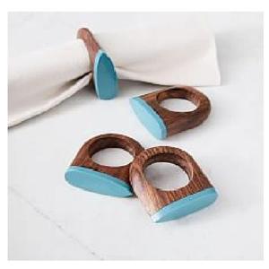 Rond de serviette de luxe, pour table salle de bain chambre éclaircissant fabriqué à la main élégance moderne. Fabriqué en bois naturel de haute qualité - Product Image 6