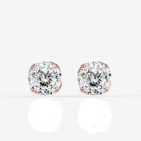 Pendientes de Diamante Moissanita con Corte Brillante Redondo, Engastados en Plata con Baño de Rodio, Certificados, Elegantes y Únicos, Joyería de Compromiso