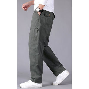 Pantalon en lin 100% coton pour hommes de grande taille pour vêtements décontractés en tissu doux pantalon en lin à coupe ample et confortable - Product Image 5