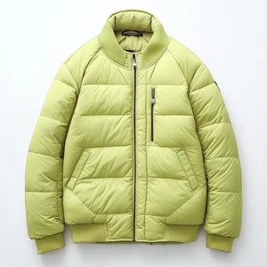 Veste matelassée à motif personnalisé pour hommes pour l'hiver et l'automne avec fermeture à glissière et toile unie Logo avant de style rue à bas prix Commande personnalisée - Product Image 3