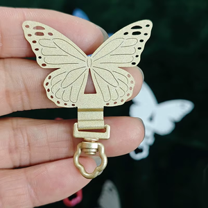 Populaire, universel, en métal, motif <span class=keywords><strong>papillon</strong></span>, avec patch porte-carte, détachable et rotatif, anti-perte, pour lanière de téléphone, sangle de coque de téléphone et cordon de suspension - Product Image 1