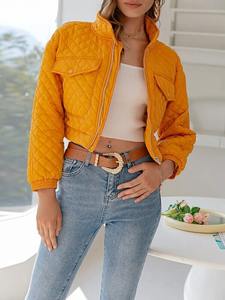 2025 Trending Women's Satin Puffer Jacket Moda elegante Venta al por mayor Invierno Transpirable Bubble Jacket con Stand Collar - Product Image 5