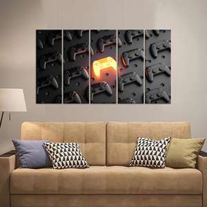 Toile imprimée : Art de contrôleur de jeu 3D pour la décoration de la chambre de gamer, LOT DE 5 TOILES - Product Image 1