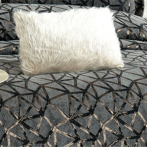 Parure de lit Guzide ELIZ 4 pièces gris anthracite 100% chenille rayée teinte en fil, moderne, anti-acariens, durable, taille King Size pour la maison - Product Image 4