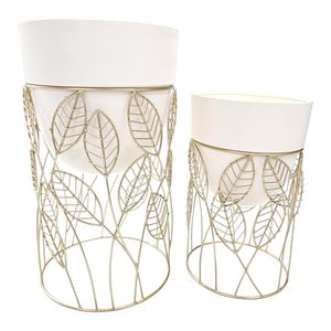 Pots de jardinière en métal de conception de feuille à la mode pour la maison et le jardin essentiels d'intérieur et d'extérieur fournitures décoratives Pots de fleurs et jardinières - Product Image 5