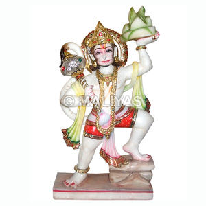 Marble Hanuman Ji Murti | Sanjeevani Bajrangbali Idol for Home Temple | Maliyas - Product Image 1