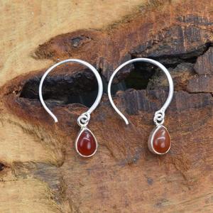 Tendance 925 Sterling Silver Cornaline Gemstone Boucles D'oreilles Bijoux À La Main Argent Boho Style Boucles D'oreilles Bijoux Pour Femmes Cadeau Fille - Product Image 3