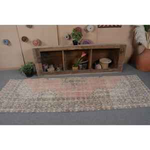 พรมขนแกะตุรกีสีเบจสีชมพูวินเทจ3 x 8.8ft แบบคลาสสิกพื้นที่ขนาดใหญ่รูปสี่เหลี่ยมผืนผ้าลายทาบริซสำหรับห้องวัยรุ่นมียางด้านหลัง - Product Image 4