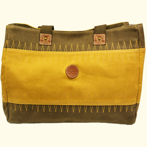 Elegante bolso de lona encerada de alta calidad con asa de cuero, duradero, lavable, peso ligero, cremallera, Color sólido, portátil para otoño - Product Image 1