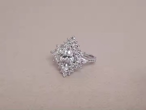 แหวนหมั้นเพชรเม็ดเดี่ยวสีขาวและทองที่ผ่านการรับรองแหวนแต่งงานวงแหวนหมั้นทำจากเหล็กที่มีสไตล์เครื่องประดับเพชรที่สง่างาม - Product Image 2