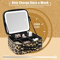 Trousse de Maquillage Grande Taille en PU Écologique MLG Personnalisée avec Miroir LED et Lumière Intégrée, Organisateur de Voyage Réglable en 3 Couleurs