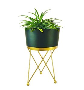 Top tendance personnalisé extérieur rond grand haut vertical métal rond jardinière de jardin pot de fleur enduit de poudre noire - Product Image 1