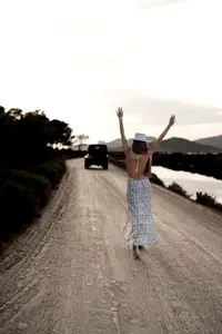 Coton imprimé Maxi pour dames dos nu bohème plage Style parole longueur taille naturelle tissé tissage lavable impression été - Product Image 4