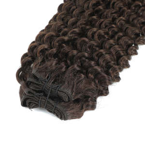 Malaysian Human Hair Weft Extensions 3C <b>Egg</b> Curl 8-28 Inches <b>Chocolate</b> Brown - Product Image 2