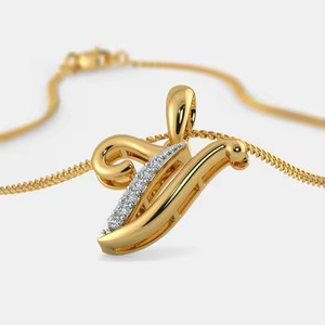 premium Collection's Lab-Grown CVD Diamond Pendant 'V' Design Alphabet <b>Charm</b> for unisex - Product Image 3