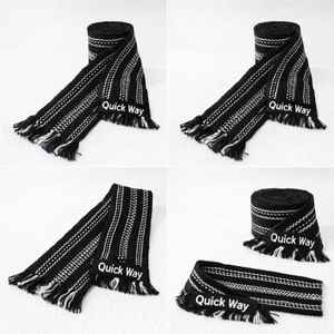 Handmade Ukrainian Woven <b>Belt</b> Slavic Cossack Sash, <b>Black</b> & White Girdle, Unisex Waistband for Jeans - Product Image 2