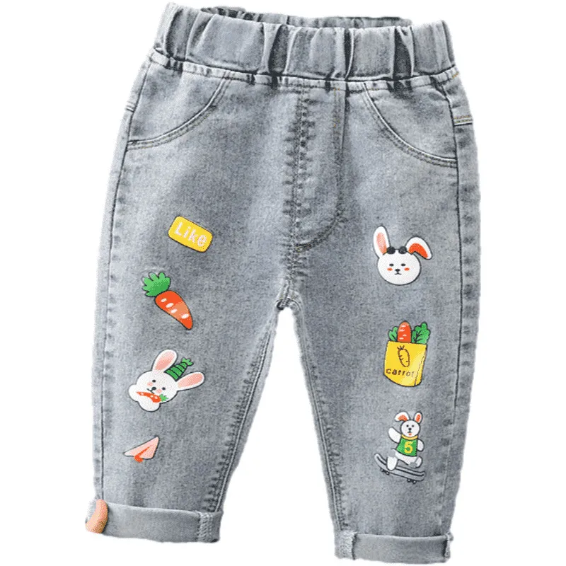 Pantalon personnalisé de haute qualité de couleur unie pour enfants, garçons/jeans de coupe normale avec une taille réglable, jeans pour bébés et enfants