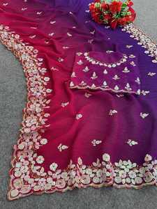 Exclusivo Premium Bollywood diseñador étnico Georgette Saree Indian Fashion Crush Work Exclusivo Fancy Party Wear para adultos - Product Image 6