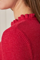 Blusa de punto acanalado de manga corta con volantes para mujer, cómoda y elegante, transpirable, de alta calidad