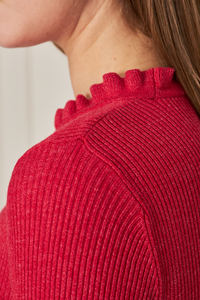 เสื้อถักแขนสั้นมีระบายสำหรับผู้หญิงเสื้อยืดเสื้อถักระบายมีสไตล์ระบายอากาศได้สวมใส่สบาย - Product Image 5