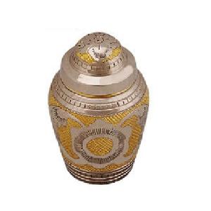 High Quality Brass Cremation <b>Keepsake</b> Urns With Full Engraving Gold And Pewter Finished <b>For</b> Human <b>Ashes</b> Funeral Supply - Product Image 1