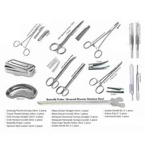 Kit de 15 Instrumentos Quirúrgicos Básicos con Fuente de Alimentación Manual, Elementos Esenciales para Cirugía Menor, Incluye Pinzas, Tijeras y Portaagujas - Product Image 1