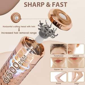 Afeitadora Eléctrica Recargable por USB para Mujer, Dispositivo de Depilación Facial sin Dolor con Diseño de Melocotón para Labios y Brazos - Product Image 4
