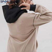 Conjuntos Deportivos de Invierno para Mujer, Talla Grande, Lisos, de Manga Larga, con Capucha, de Forro Polar, Ropa de Entrenamiento, 100% Algodón, Venta al Por Mayor