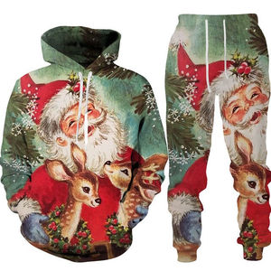 Joyeux Noël Outfit Party Wear Pantalon de survêtement à capuche unisexe Jogger Sets 2-Piece with Plus Size Cargo Pants Tracksuits 2025 - Product Image 6