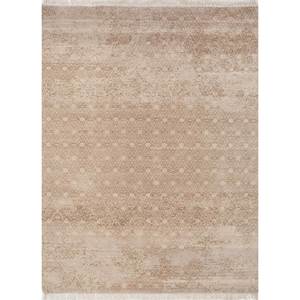 Alfombra Entropy Ivory de Lana y Seda de Bambú Anudada a Mano de 10 mm, Diseño Geométrico Abstracto para el Hogar, Pasillo, Sala Rectangular, LRB (1737 (Cs-01)) - Product Image 1