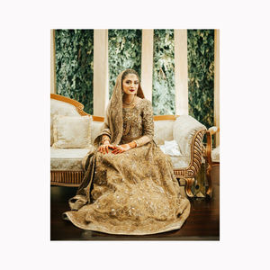 ชุดปาร์ตี้งานแต่งงานตาข่ายปักลายผีเสื้อแบบหนักเสื้อผ้าปากีสถานสำหรับผู้หญิงเด็กผู้หญิง - Product Image 3