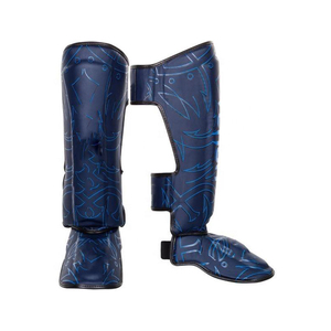 <b>Muay</b> <b>Thai</b> <b>Shin</b> <b>Guards</b> Sanda Fighting Protective Gear Thickened PU Material Boxing and Taekwondo Ankle <b>Shin</b> <b>Guards</b> - Product Image 1