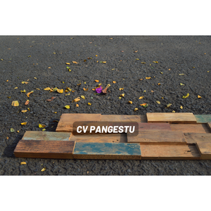 Paneles de Pared para Villa PANGESTU, Modernos y Clásicos, de Madera de Teca Reciclada, Insonorizantes, con Diseño Geométrico, para Entretenimiento - Product Image 3