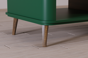 Table basse de haute qualité en bois de teck massif Design minimaliste moderne couleur vert olive pour salon et meubles d'appartement - Product Image 6