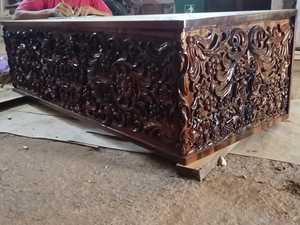 Offre Spéciale de réduction Stock exotique Macassar Amara ébène Woden classique moderne sculpté armoire bas bureau salon lit meubles de salle - Product Image 5