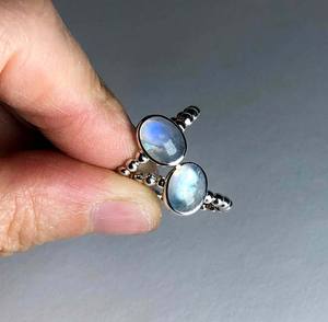 Top qualité aigue-marine 8-11mm mode forme gemmes bijoux argent plaqué broche ensemble anneau cadeau pour tout le monde nouveauté bijoux - Product Image 2