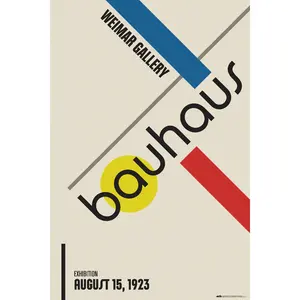 Affiche Bauhaus moderne pour décoration murale, exposition de la galerie Weimar, 15 août 1923 - Product Image 1