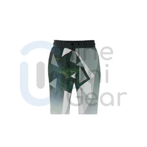 กางเกงกีฬาขายาวของผู้ชายกางเกงวิ่งขาตรงลายโค้งผ้าโพลีเอสเตอร์ออกแบบได้ตามต้องการ - Product Image 3