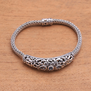 Pulsera de Plata de Ley 925 con Topacio Azul Facetado, Joyería Bohemia Minimalista de Moda para Regalo, Precio al por Mayor - Product Image 4